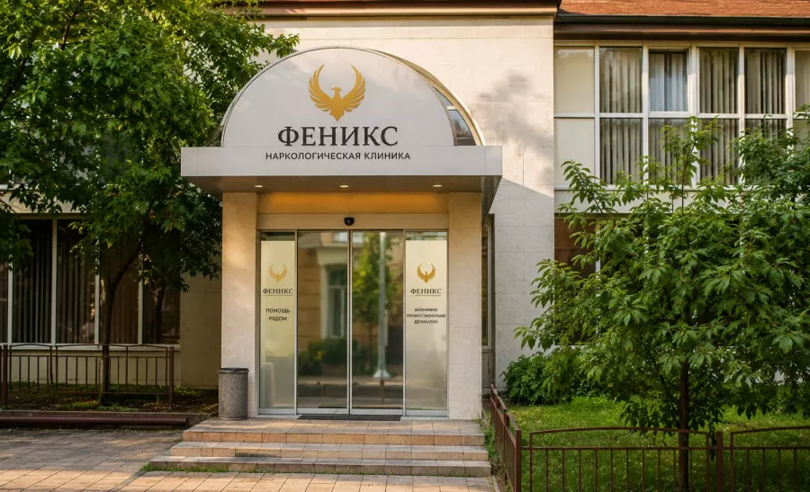 Вход в наркологическую клинику «Феникс» в Курильске